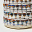 Homescapes Cream Chindi Pattern Woven Bean Filled Pouffe Circular 45 x 40 cm