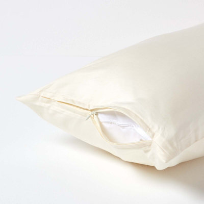 Homescapes Cream Continental Egyptian Cotton Pillowcase 1000 TC, 40 x 80 cm