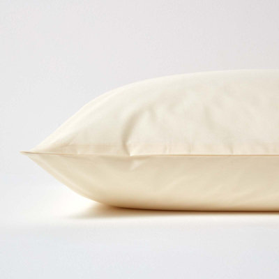 Homescapes Cream Continental Egyptian Cotton Pillowcase 200 TC, 40 x 40 cm