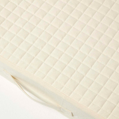 Homescapes Cream Cotton Orthopaedic Foam 2 Seater Booster Cushion