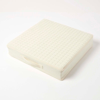 Homescapes Cream Cotton Orthopaedic Foam Armchair Booster Cushion