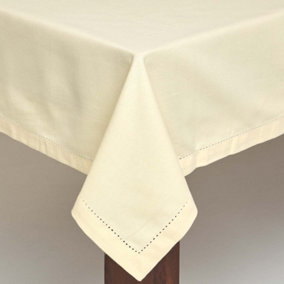 Homescapes Cream Cotton Square Tablecloth 137 x 137 cm