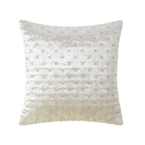 Homescapes Cream Crushed Velvet Cushion Cover, 40 x 40 cm