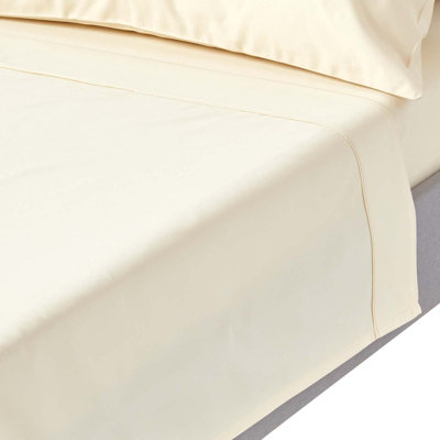 Homescapes Cream Egyptian Cotton Flat Sheet 1000 Thread Count, Double