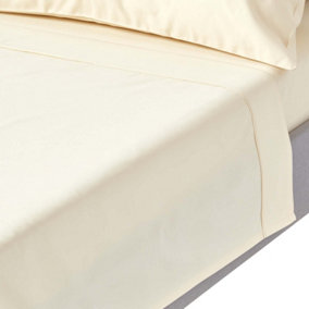 Homescapes Cream Egyptian Cotton Flat Sheet 1000 Thread Count, Super King