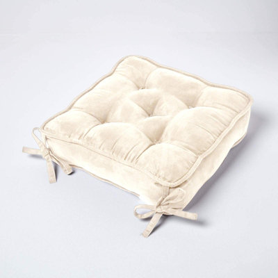 Cream Faux Suede Travel Support Booster Cushion