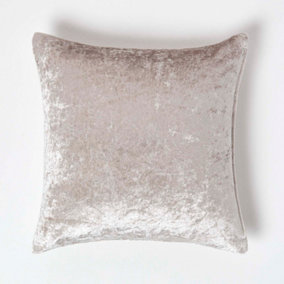 Homescapes Cream Luxury Crushed Velvet Cushion Cover, 45 x 45 cm