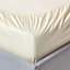 Homescapes Cream Organic Cotton Fitted Sheet 400 TC, Double