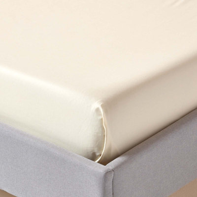 Homescapes Cream Organic Cotton Flat Sheet 400 TC, Super King