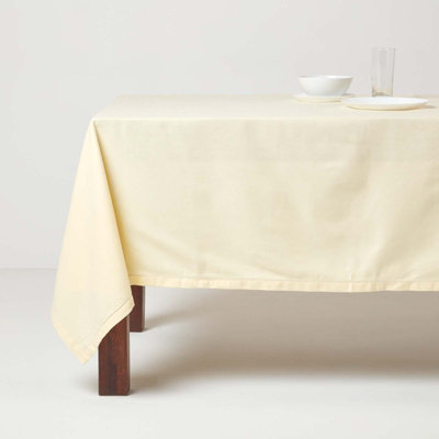 Homescapes Cream Tablecloth 137 x 228 cm