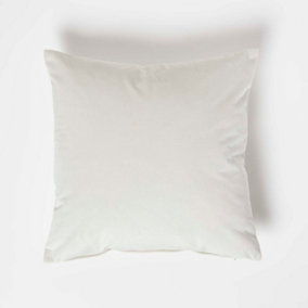 Homescapes Cream Velvet Cushion, 45 x 45 cm