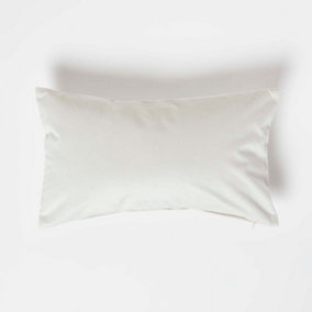 Homescapes Cream Velvet Cushion, Bolster 30 x 50 cm