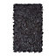 Homescapes Dallas Leather Shaggy Rug Black, 150 x 240 cm