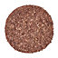 Homescapes Dallas Leather Shaggy Rug Brown, 150 cm Round