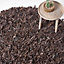 Homescapes Dallas Leather Shaggy Rug Chocolate, 150 cm Round