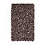 Homescapes Dallas Leather Shaggy Rug Chocolate, 90 x 150 cm