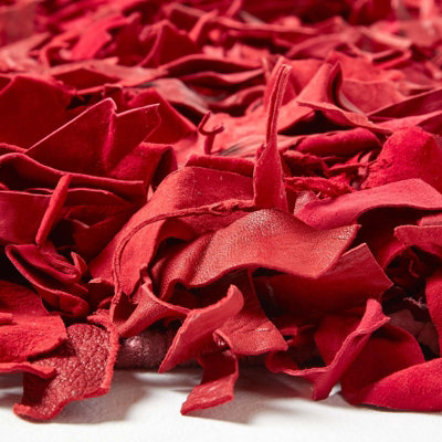Homescapes Dallas Leather Shaggy Rug Red, 120 x 180 cm