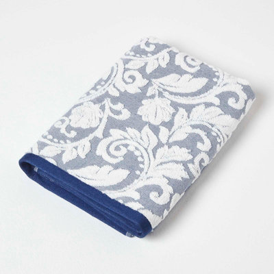 Homescapes Damask 100% Turkish Cotton 600 GSM Bath Towel, Navy Price Comparisons | Compare The Build