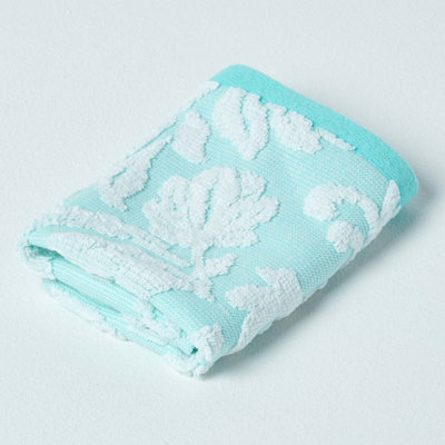Homescapes Damask Turkish Cotton 600 GSM Face Cloth, Aqua Price Comparisons | Compare The Build