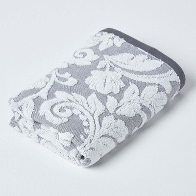 Homescapes Damask Turkish Cotton 600 GSM Hand Towel, Silver Price Comparisons | Compare The Build