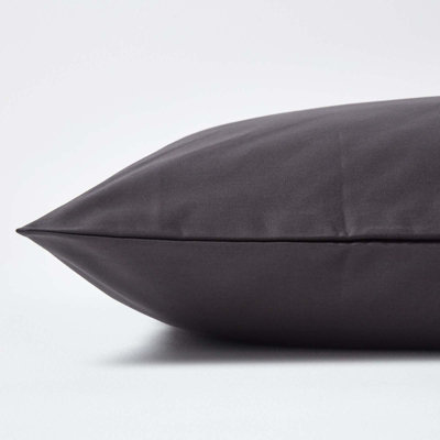 Homescapes Dark Charcoal Grey Continental Egyptian Cotton Pillowcase 1000 TC, 60 x 60 cm