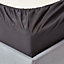 Homescapes Dark Charcoal Grey Egyptian Cotton Fitted Sheet 1000 TC, Single