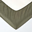 Homescapes Dark Green Linen Cot Bed Fitted Sheets 70 x 140 cm, Pack of 2