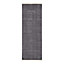 Homescapes Dark Grey 100% Cotton Plain Chenille Rug with Natural Trim, 66 x 200 cm