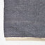 Homescapes Dark Grey 100% Cotton Plain Chenille Rug with Natural Trim, 66 x 200 cm