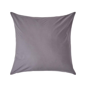 Homescapes Dark Grey Continental Pillowcase Egyptian Cotton 200 TC, 60 x 60 cm