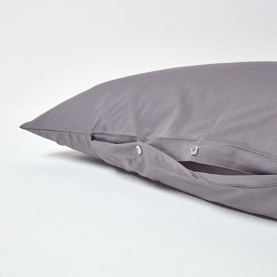Homescapes Dark Grey Egyptian Cotton V Shaped Pillowcase 200 TC