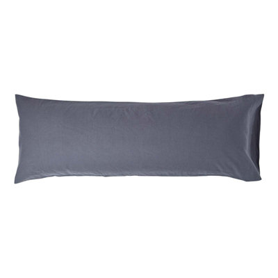 Homescapes Dark Grey Linen Body Pillowcase DIY at B&Q