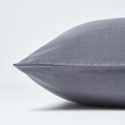 Homescapes Dark Grey Linen Body Pillowcase