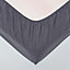 Homescapes Dark Grey Linen Deep Fitted Sheet, Double