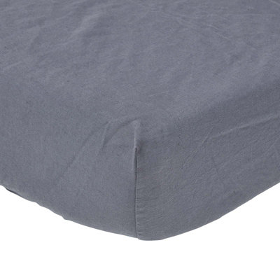 Homescapes Dark Grey Linen Fitted Sheet, King