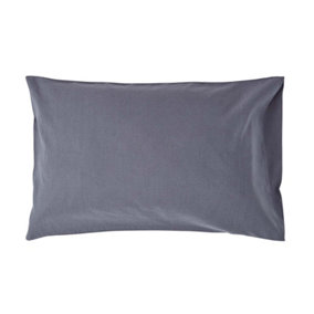 Homescapes Dark Grey Linen Housewife Pillowcase, King