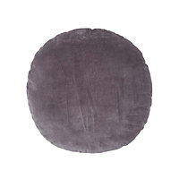 Homescapes Dark Grey Velvet Cushion, 40 cm Round