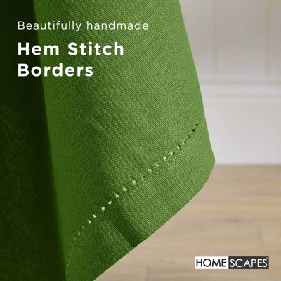 Homescapes Dark Olive Cotton Round Tablecloth 178 cm