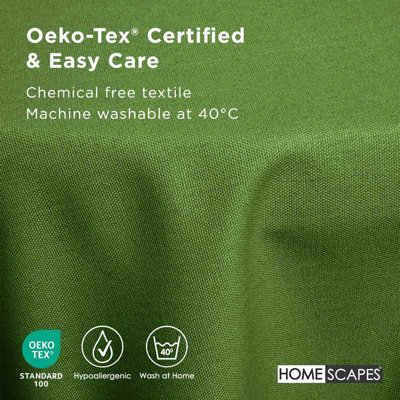 Homescapes Dark Olive Cotton Round Tablecloth 178 cm