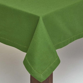 Homescapes Dark Olive Cotton Square Tablecloth 137 x 137 cm