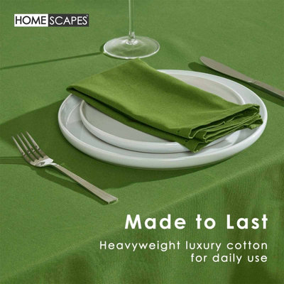 Homescapes Dark Olive Tablecloth 178 x 300 cm