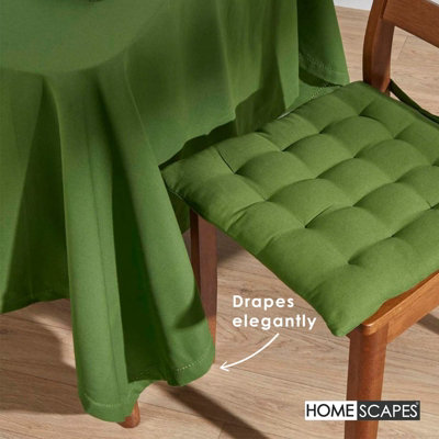 Homescapes Dark Olive Tablecloth 178 x 300 cm
