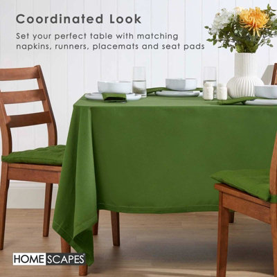 Homescapes Dark Olive Tablecloth 178 x 300 cm
