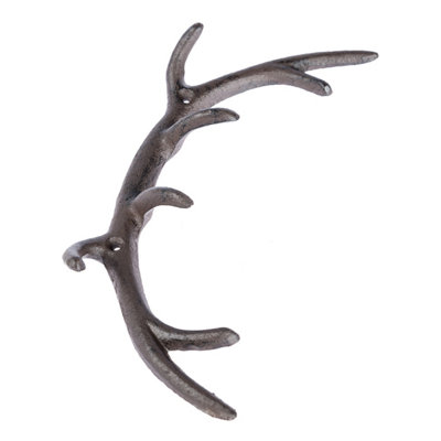 Homescapes Deer Antler Cast Iron Coat Hook, 8 Hooks