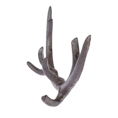 Homescapes Deer Antler Cast Iron Coat Hook, 8 Hooks