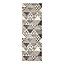Homescapes Delphi Black and White Geometric Style 100% Cotton Printed Rug, 66 x 200 cm