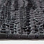 Homescapes Denver Leather Woven Rug Black, 120 x 180 cm