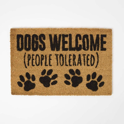 Homescapes 'dogs Welcome' Rubber & Coir Doormat, 40 X 60 Cm 