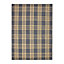 Homescapes Douglas Grey and Yellow Tartan Check Non-Slip 100% Wool Rug, 120 x 170 cm