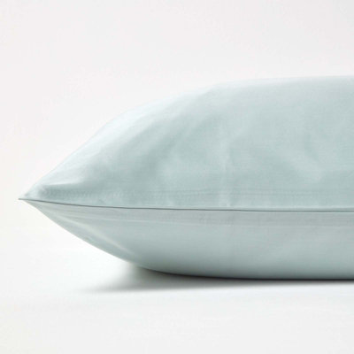 Homescapes Duck Egg Blue Organic Cotton Continental Pillowcase 400 TC, 40 x 40 cm